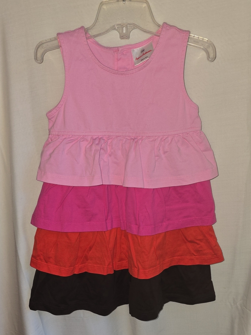 Girls Tiered Ruffle Tank Dress - Pink, Hot Pink, Orange, Black